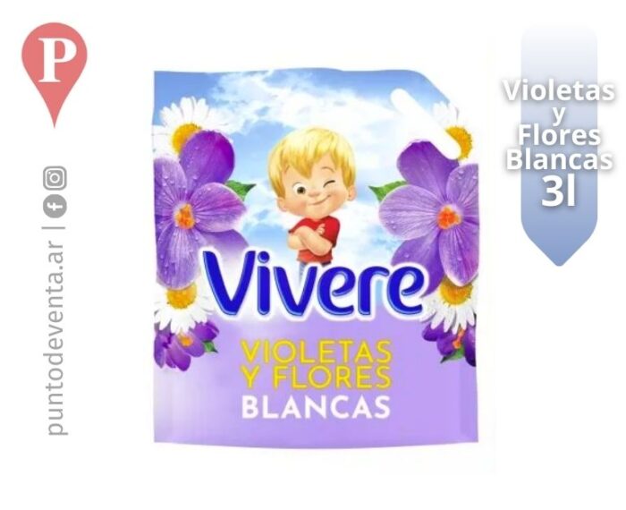 Suavizante Vivere Violetas y Flores Blancas 3lt
