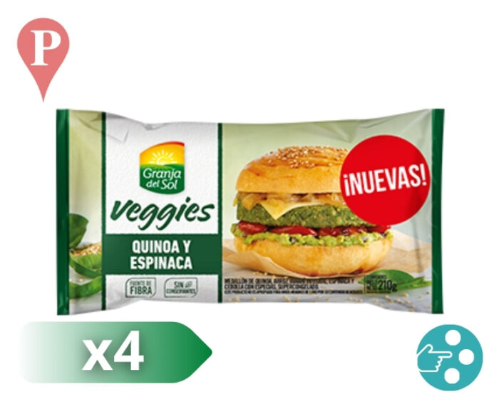 medallon veggie granja del sol quinoa y espinaca
