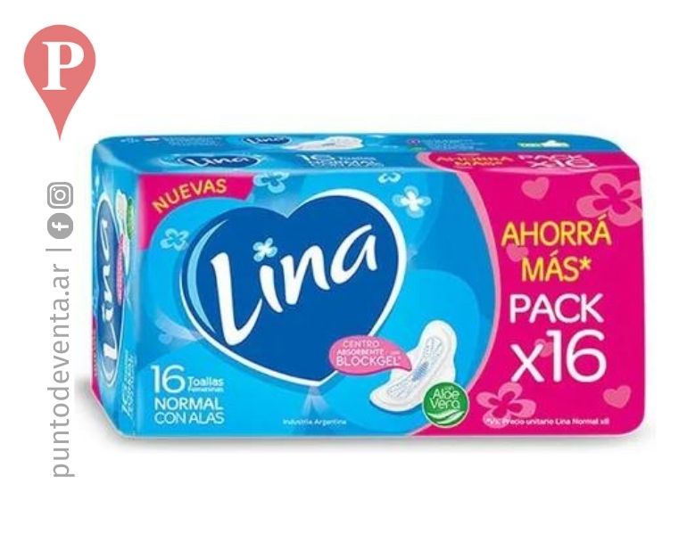 Toalla Femenina Lina Anatomica con Alas 16u
