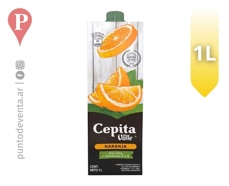 Jugo Cepita del valle Naranja 1l