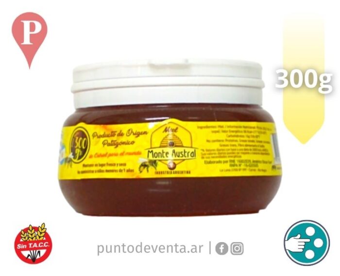 Miel Líquida 100%Pura Monte Austral 300g