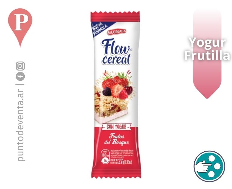 Barritas de Cereal Flow Cereal Georgalos Yogur Frutilla