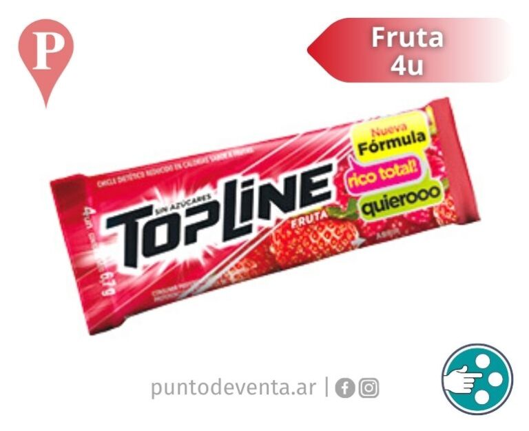 Chicle Tableta Topline Fruta 4u