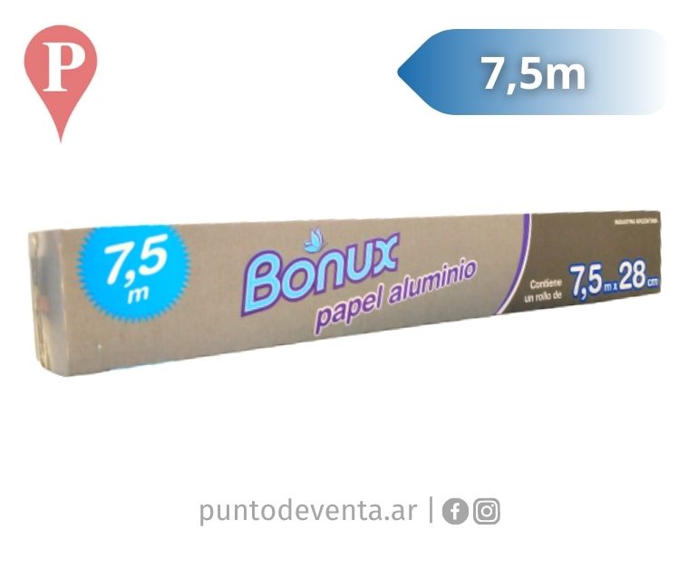 Papel de Aluminio Bonux 28cm x 7.5mt
