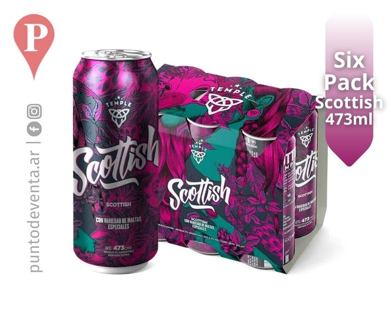 Cerveza Temple Scottish Lata 473ml Six Pack