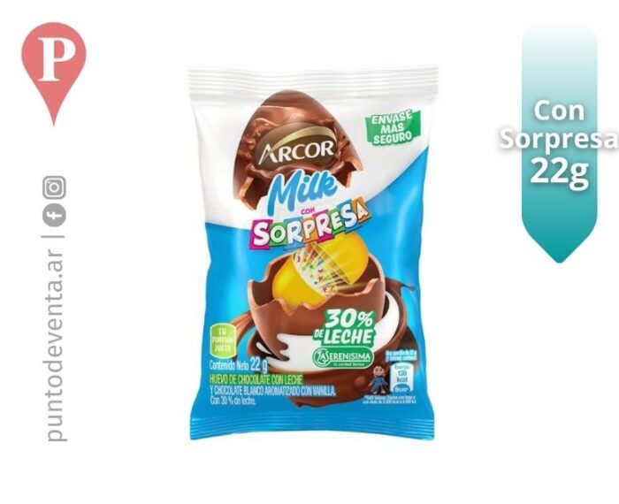 Huevo Sorpresa Arcor Milk 22g