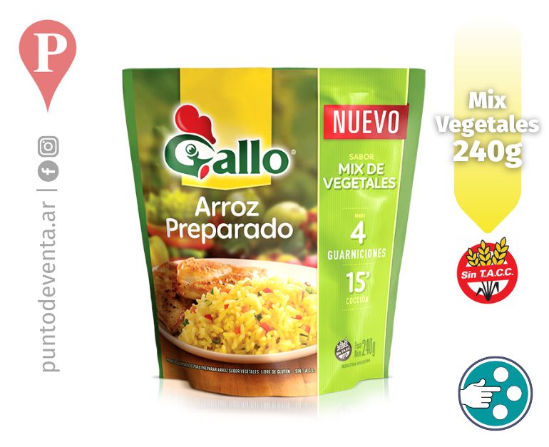 Arroz Preparado Gallo Mix de Vegetales 240g