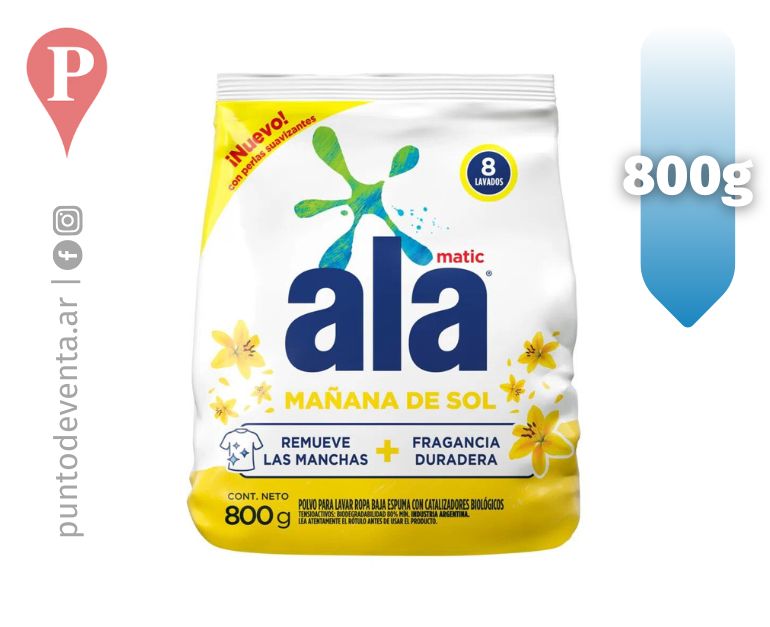 Jabon en Polvo Ala Matic Mañanas de Sol 800g - desarrollo.puntodeventa.ar