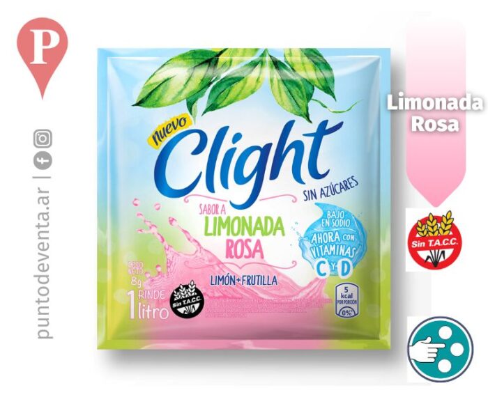 Jugo en Polvo Clight Limonada Rosa 7,5g - desarrollo.puntodeventa.ar