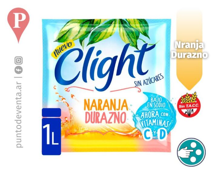 Jugo en Polvo Clight Naranja Durazno 7,5g - desarrollo.puntodeventa.ar