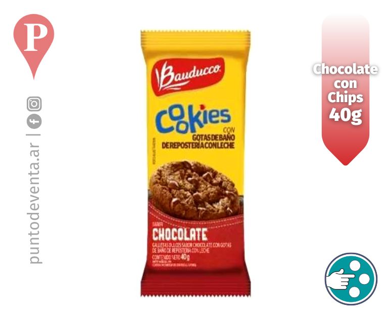 Galletitas Cookies Bauducco Chocolate con Chips 40g - desarrollo.puntodeventa.ar