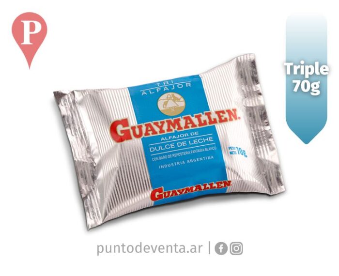 Alfajor Triple Blanco Guaymallen 70g - desarrollo.puntodeventa.ar