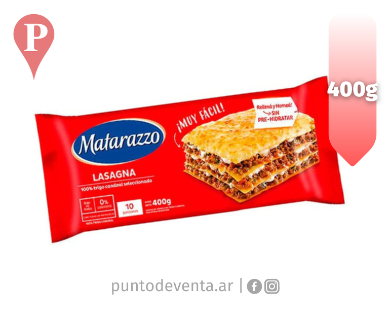 Lasagna Matarazzo 400g - desarrollo.puntodeventa.ar
