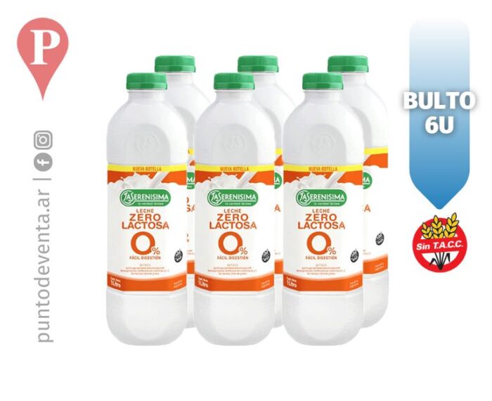 Leche Larga Vida Serenisima Zero Lactosa Bot Bulto x 6u - desarrollo.puntodeventa.ar