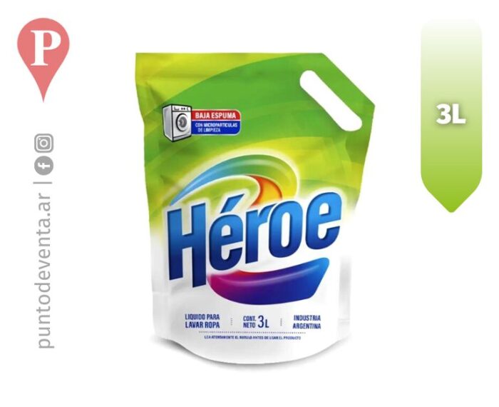 Jabón Líquido para Ropa Héroe 3l - desarrollo.puntodeventa.ar