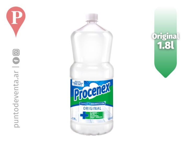 Limpiador Desodorante Liquido de Piso Procenex Original 1.8l - desarrollo.puntodeventa.ar