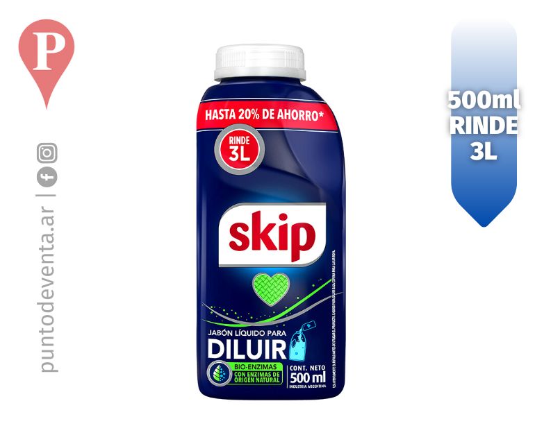 Jabón Líquido para Ropa Skip para Diluir 500ml - desarrollo.puntodeventa.ar