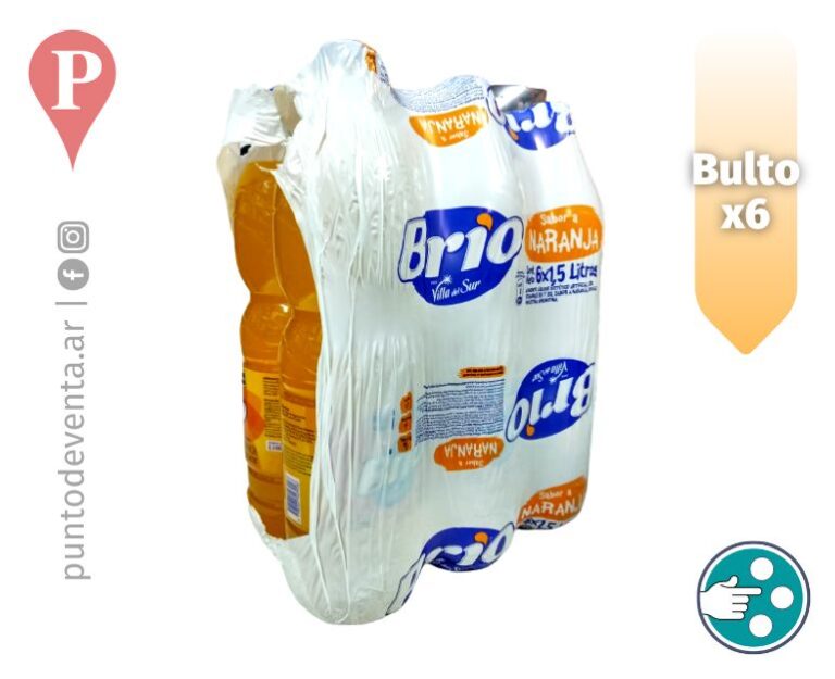 Agua Saborizada Brio Villa del Sur Naranja 1.5l Bulto x 6u - desarrollo.puntodeventa.ar