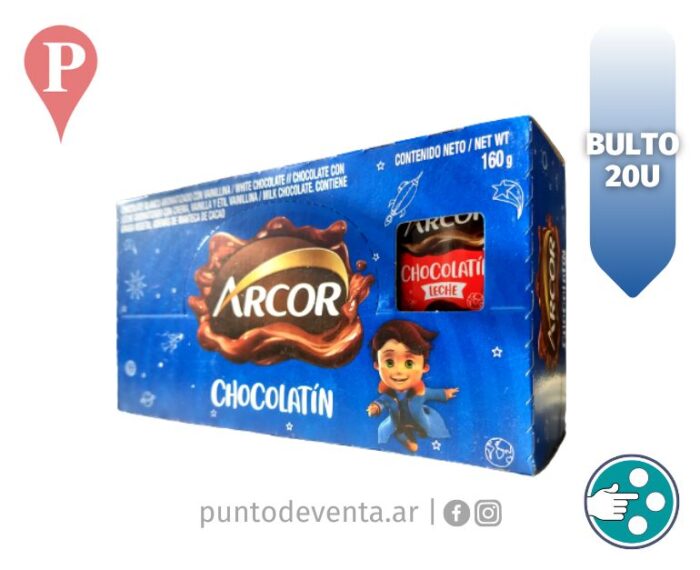 Chocolate Chocolatín con Leche Arcor Negro 8g Bulto x 20u - desarrollo.puntodeventa.ar
