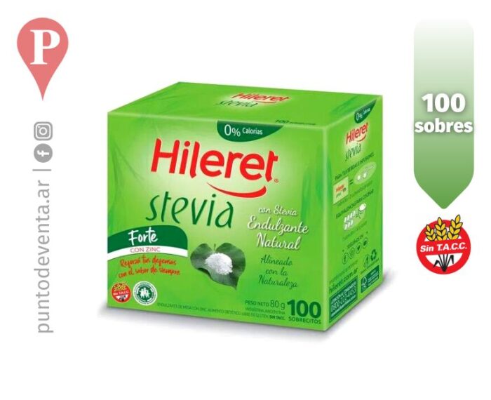 Edulcorante Hileret Stevia en Sobre x 100u - desarrollo.puntodeventa.ar